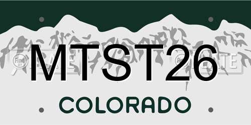 MTST26 Colorado License Plate