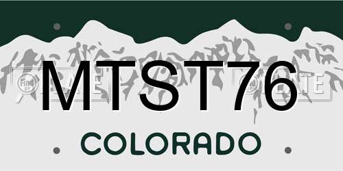MTST76 Colorado License Plate
