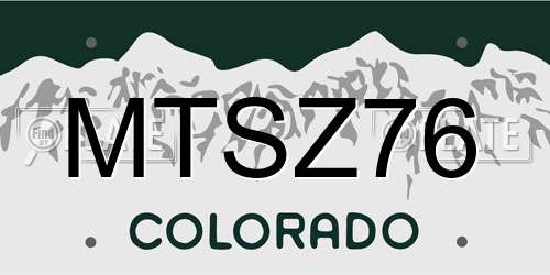 MTSZ76 Colorado License Plate