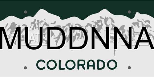 MUDDNNA Colorado License Plate