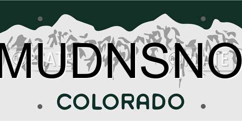 MUDNSNO Colorado License Plate