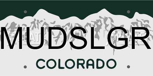 MUDSLGR Colorado License Plate