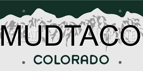 MUDTACO Colorado License Plate