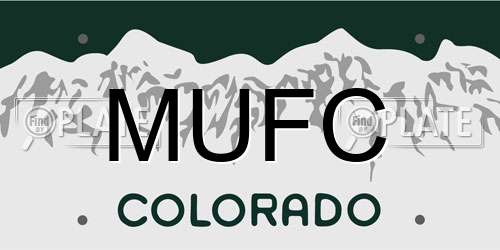 MUFC Colorado License Plate