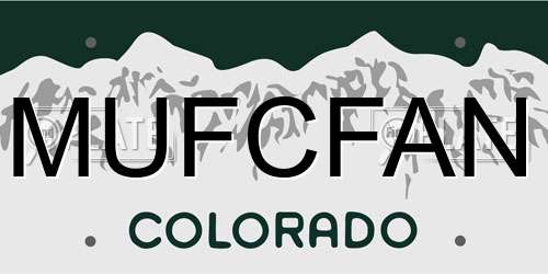 MUFCFAN Colorado License Plate
