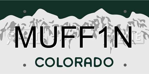 MUFF1N Colorado License Plate