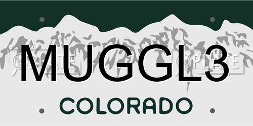 MUGGL3 Colorado License Plate