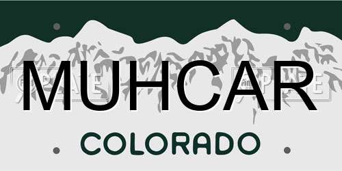 MUHCAR Colorado License Plate