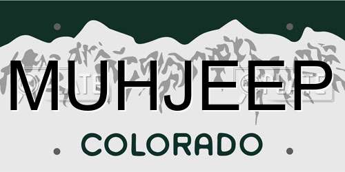 MUHJEEP Colorado License Plate