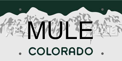 MULE Colorado License Plate