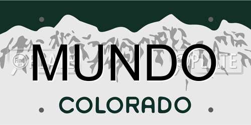 MUNDO Colorado License Plate