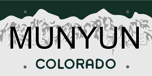 MUNYUN Colorado License Plate