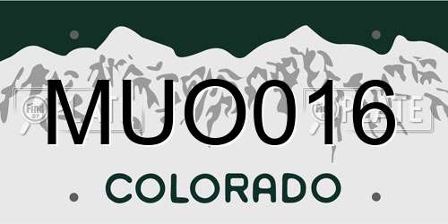 MUO016 Colorado License Plate