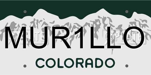 MUR1LLO Colorado License Plate