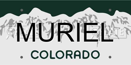 MURIEL Colorado License Plate