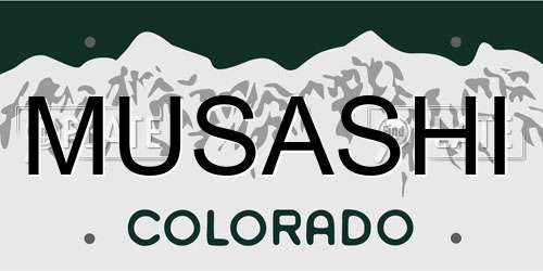 MUSASHI Colorado License Plate