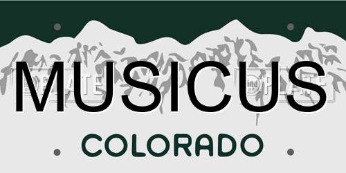 MUSICUS Colorado License Plate
