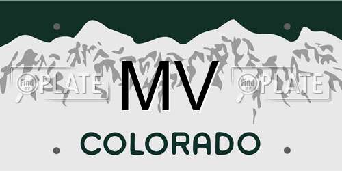 MV Colorado License Plate