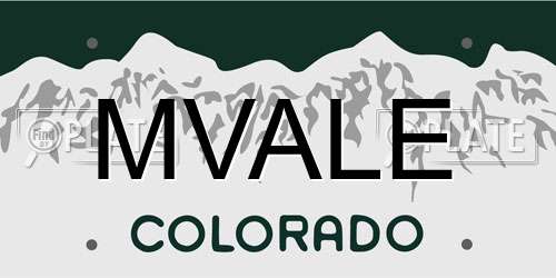 MVALE Colorado License Plate