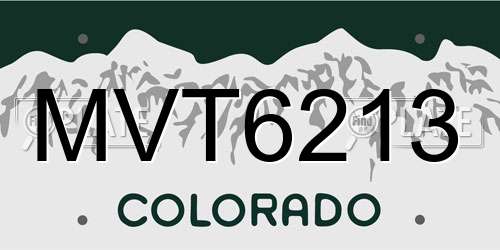 MVT6213 Colorado License Plate