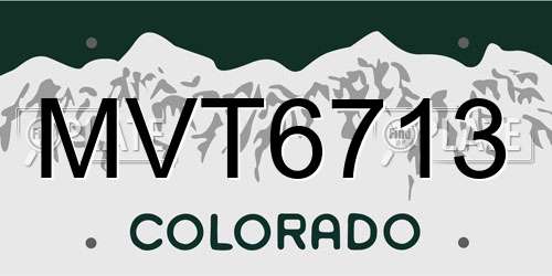 MVT6713 Colorado License Plate
