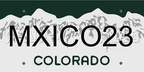 MXICO23 Colorado License Plate