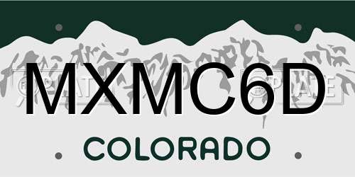 MXMC6D Colorado License Plate