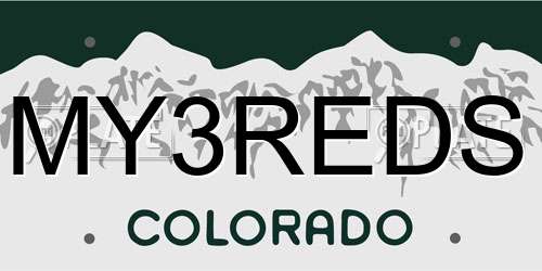 MY3REDS Colorado License Plate