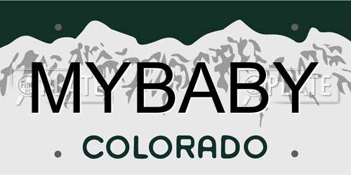 MYBABY Colorado License Plate