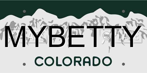 MYBETTY Colorado License Plate