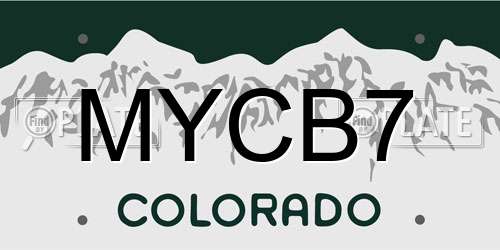 MYCB7 Colorado License Plate