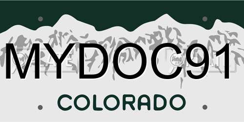 MYDOC91 Colorado License Plate