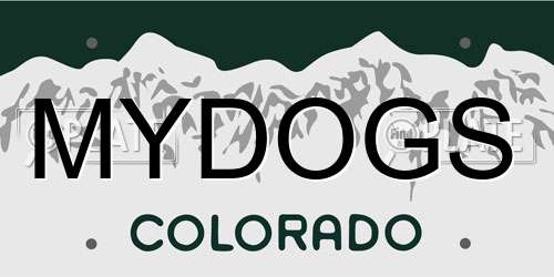 MYDOGS Colorado License Plate