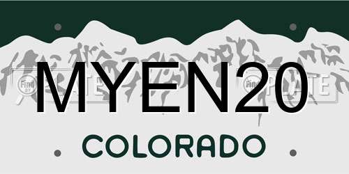 MYEN20 Colorado License Plate