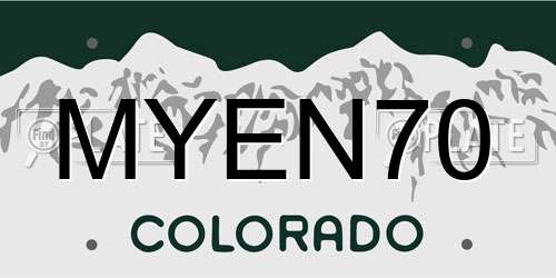 MYEN70 Colorado License Plate