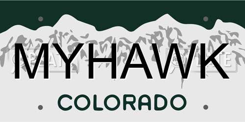 MYHAWK Colorado License Plate