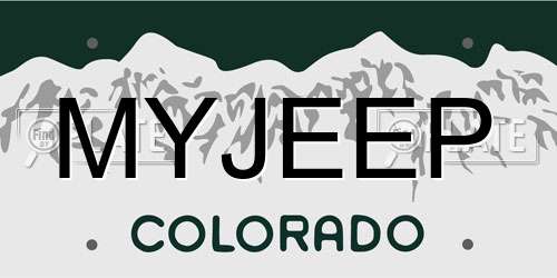 MYJEEP Colorado License Plate
