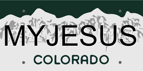 MYJESUS Colorado License Plate