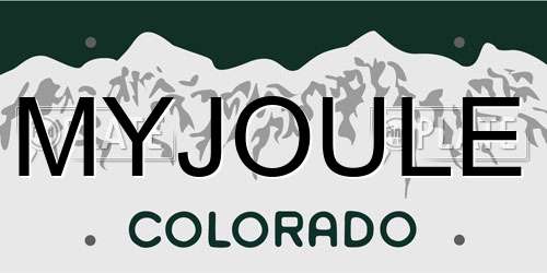 MYJOULE Colorado License Plate
