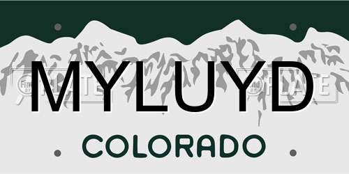 MYLUYD Colorado License Plate