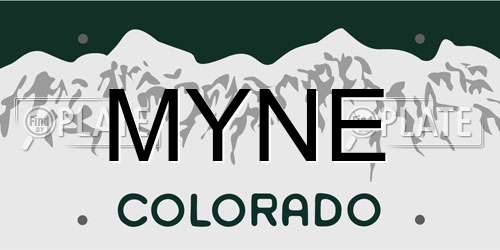 MYNE Colorado License Plate