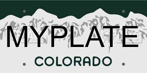 MYPLATE Colorado License Plate