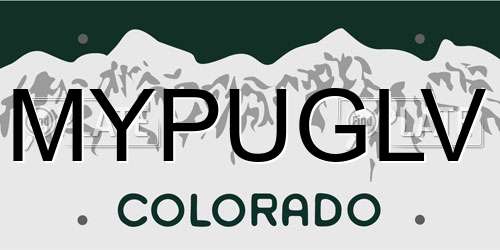MYPUGLV Colorado License Plate