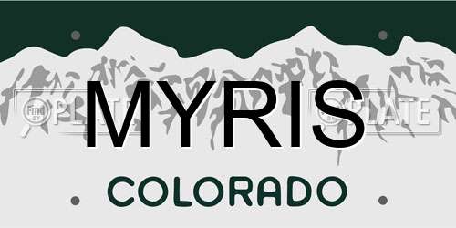 MYRIS Colorado License Plate