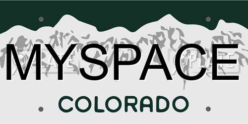 MYSPACE Colorado License Plate