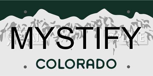MYSTIFY Colorado License Plate