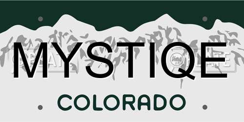 MYSTIQE Colorado License Plate