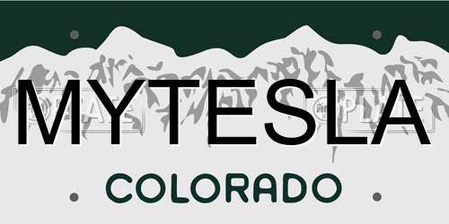 MYTESLA Colorado License Plate