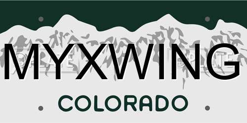 MYXWING Colorado License Plate