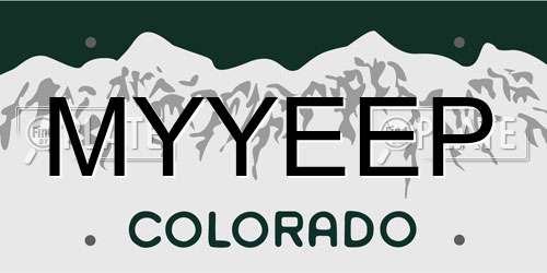 MYYEEP Colorado License Plate